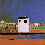 Kasimir Malevich A white house in the landscape oil